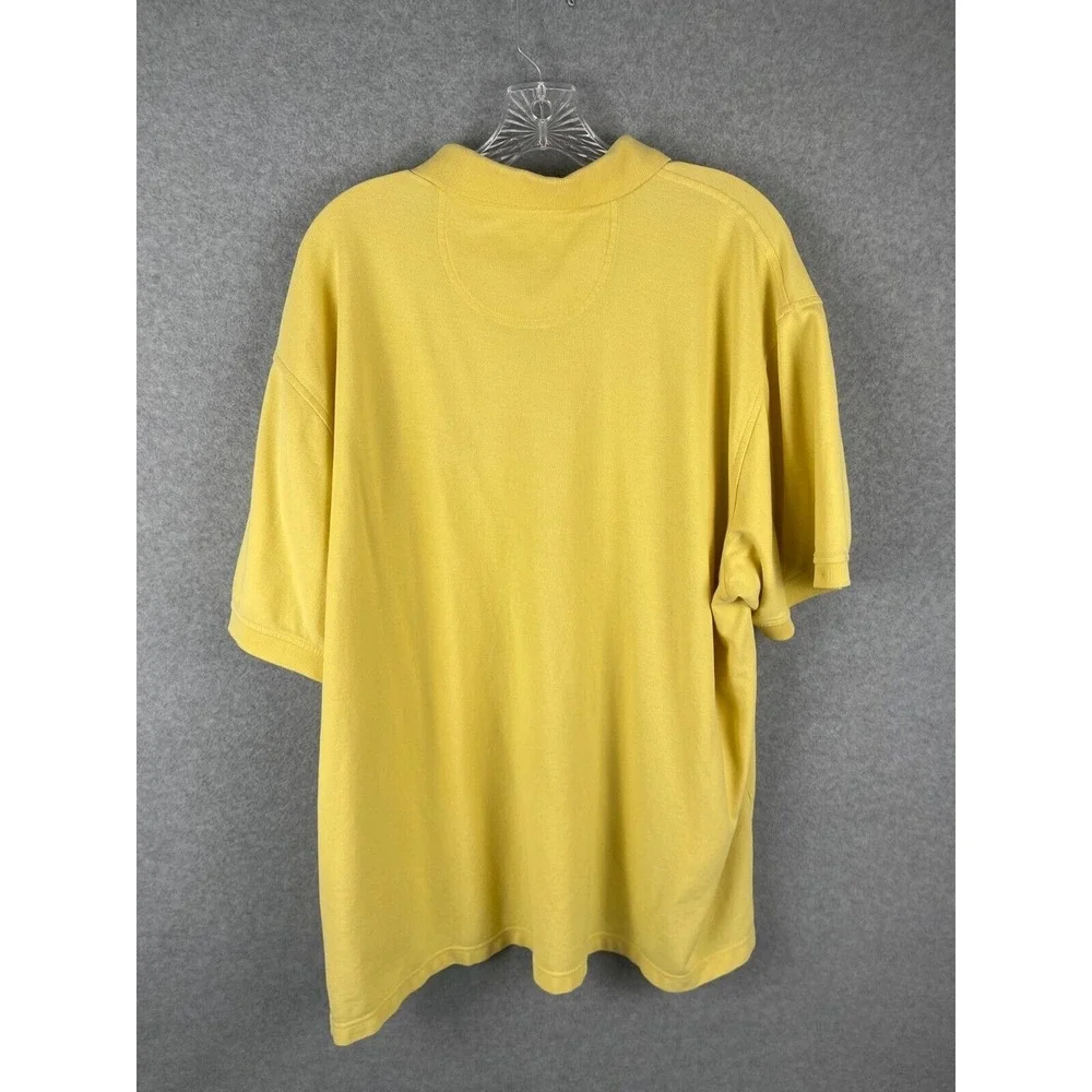 Dunkin Donuts Polo Shirt Men's Size XXL Yellow Work Shirt IZOD Coffee Stain Logo